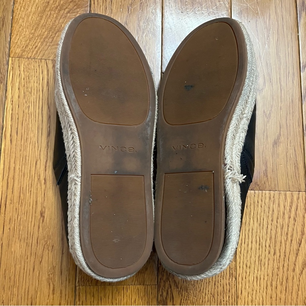 Vince Ulla Platform Black Leather Espadrille Mules - Picture 8 of 10